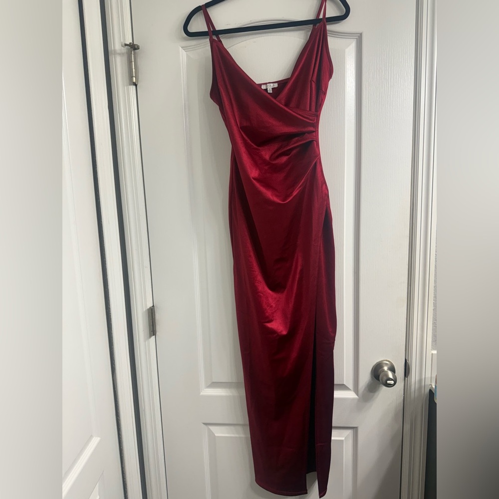 Elegant Red Satin Dress